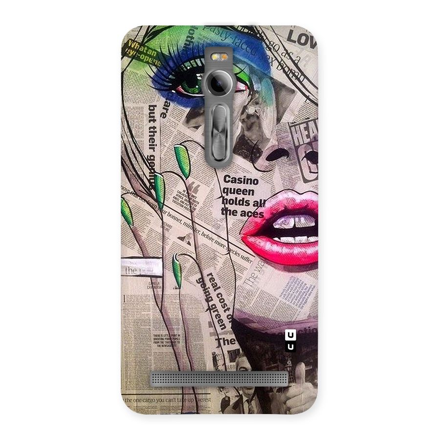 Newspaper Girl Art Back Case for Asus Zenfone 2