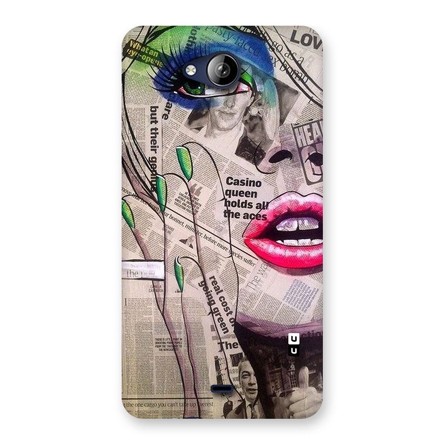 Newspaper Girl Art Back Case for Canvas Play Q355