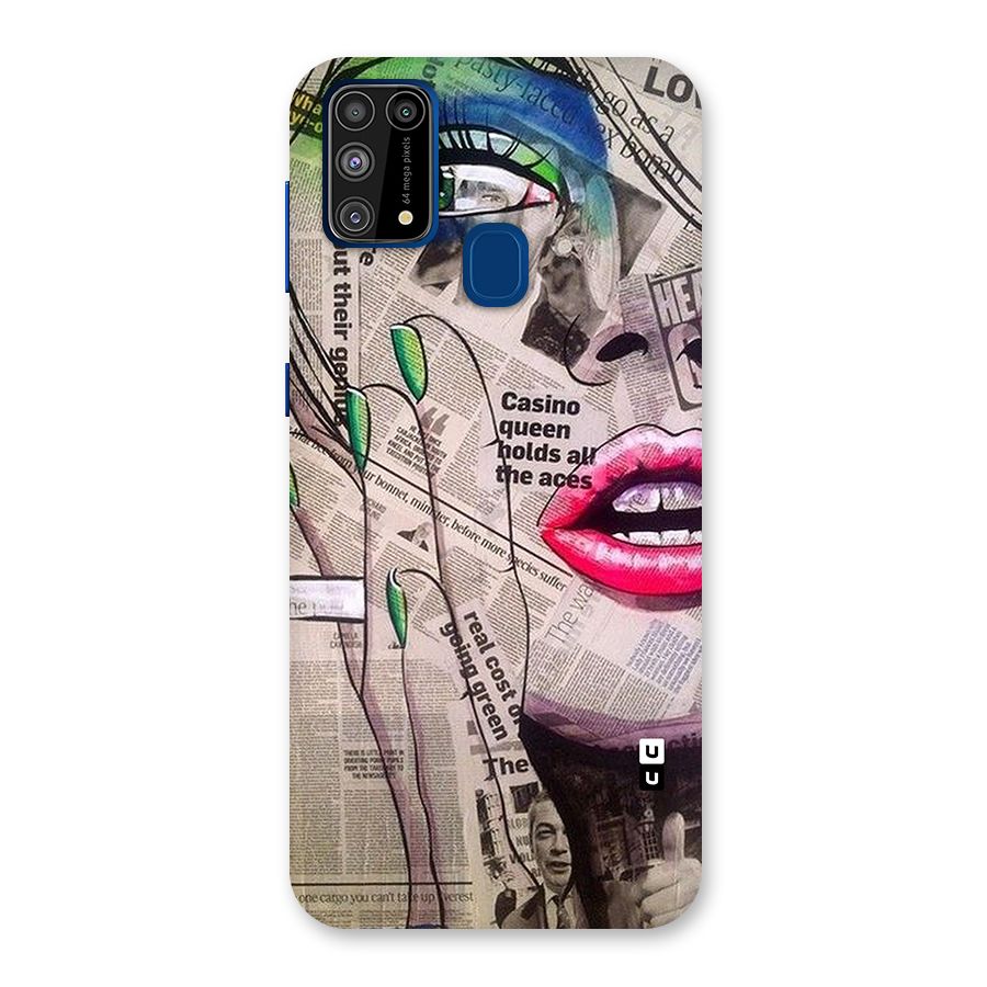 Newspaper Girl Art Glass Back Case for Galaxy F41