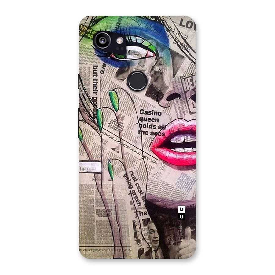 Newspaper Girl Art Back Case for Google Pixel 2 XL
