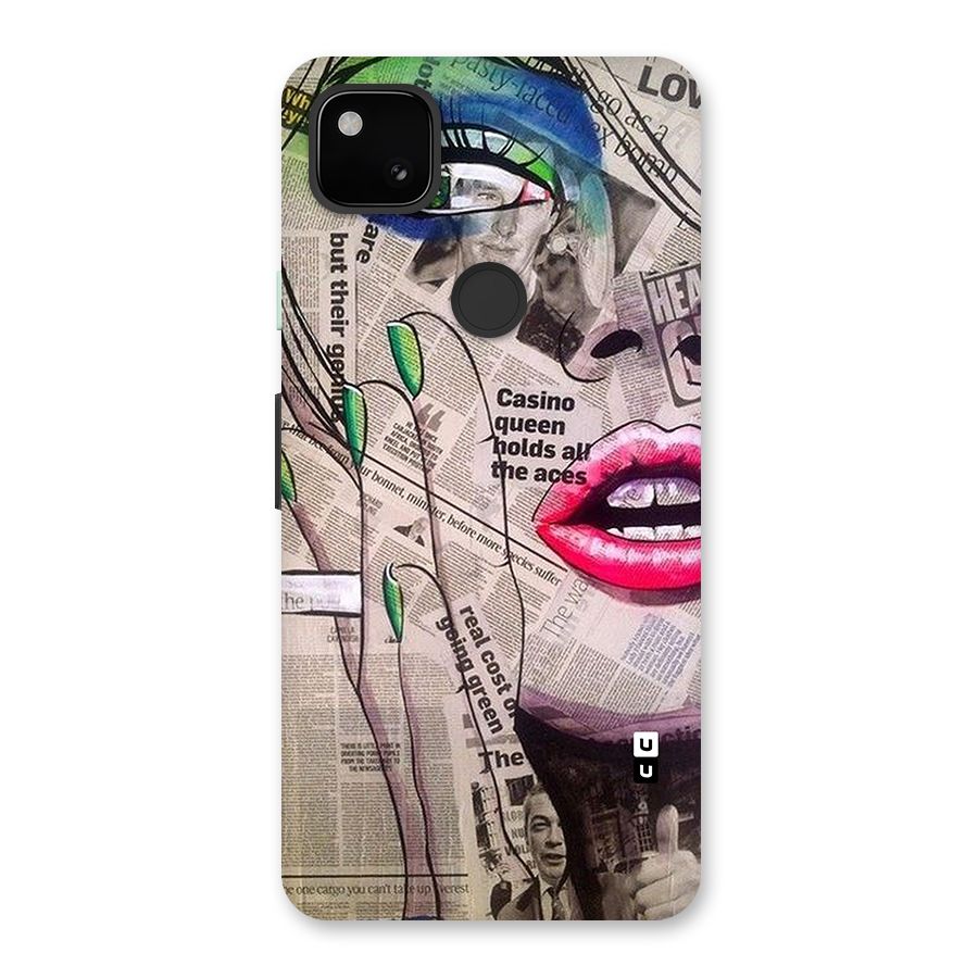 Newspaper Girl Art Glass Back Case for Google Pixel 4a