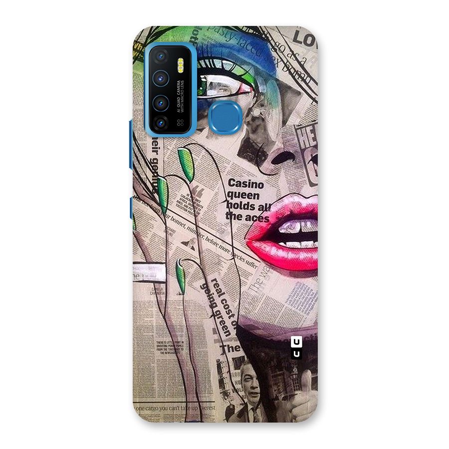 Newspaper Girl Art Back Case for Infinix Hot 9
