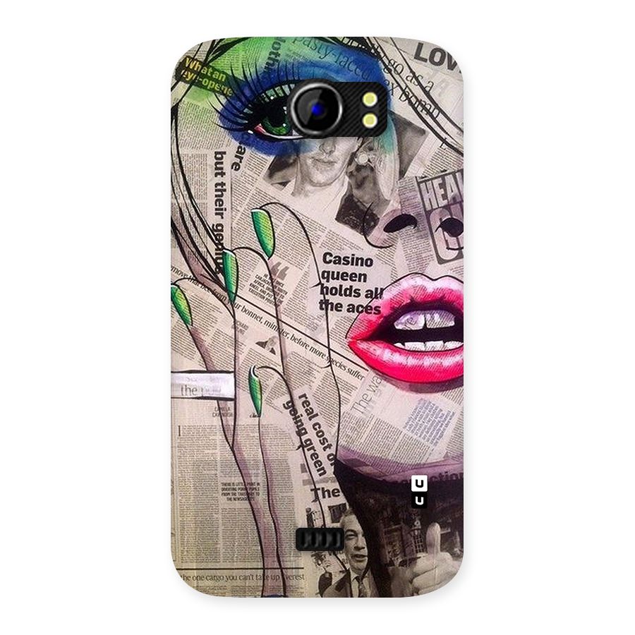 Newspaper Girl Art Back Case for Micromax Canvas 2 A110