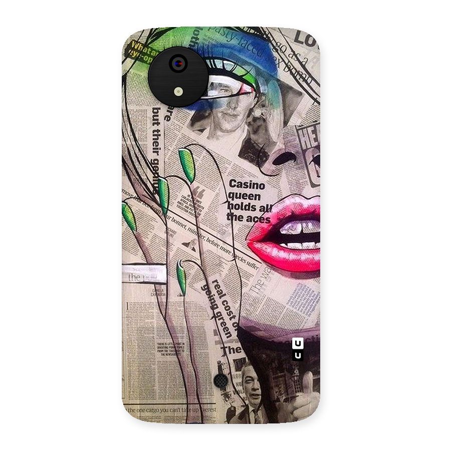 Newspaper Girl Art Back Case for Micromax Canvas A1