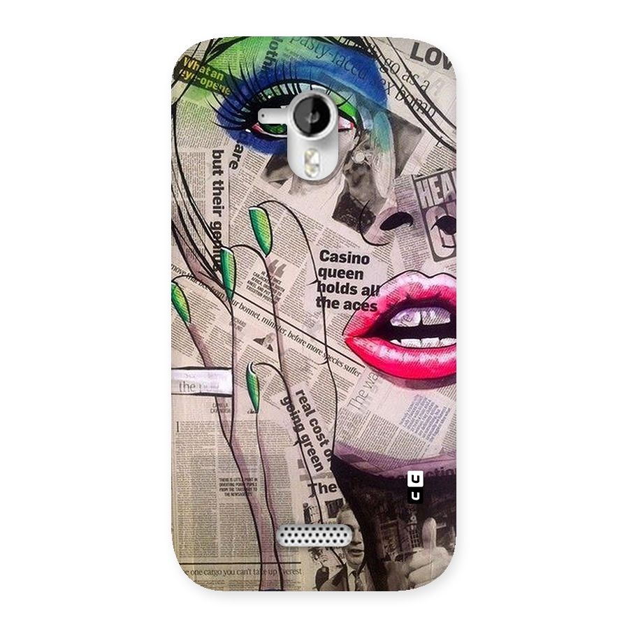 Newspaper Girl Art Back Case for Micromax Canvas HD A116