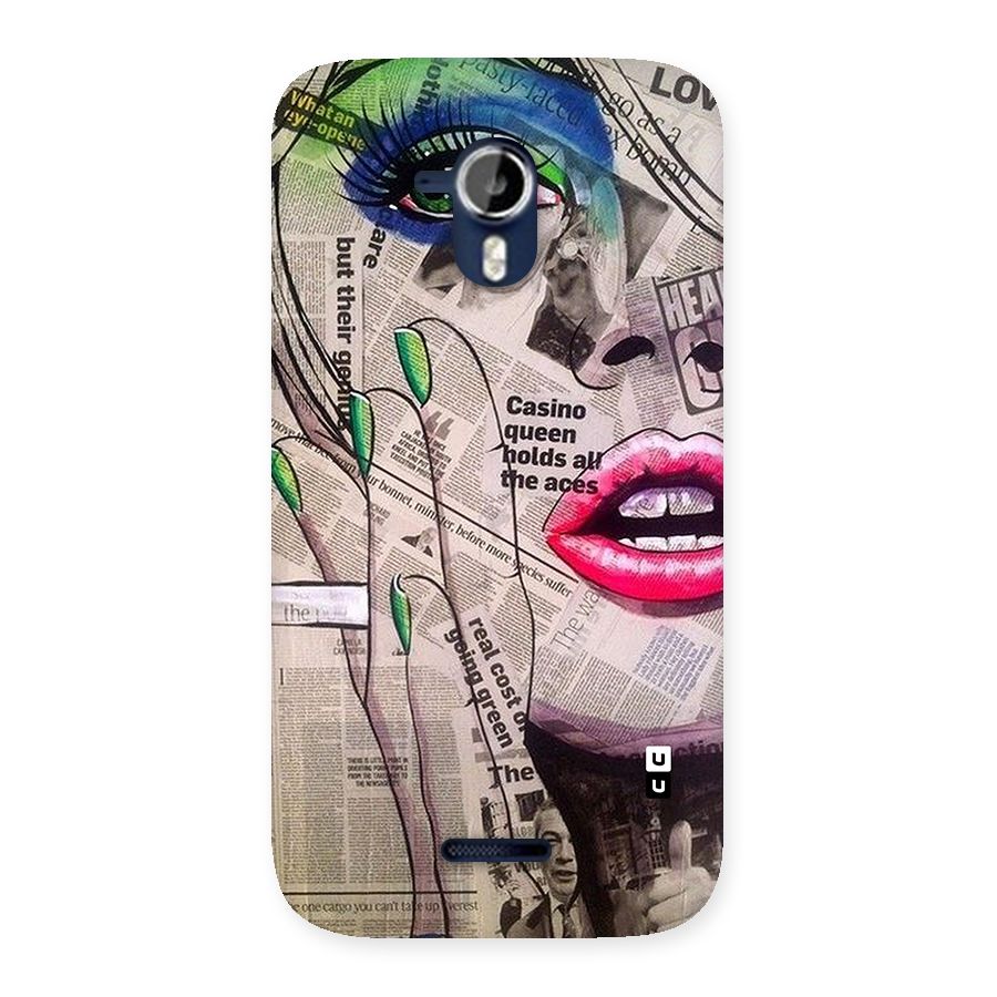 Newspaper Girl Art Back Case for Micromax Canvas Magnus A117