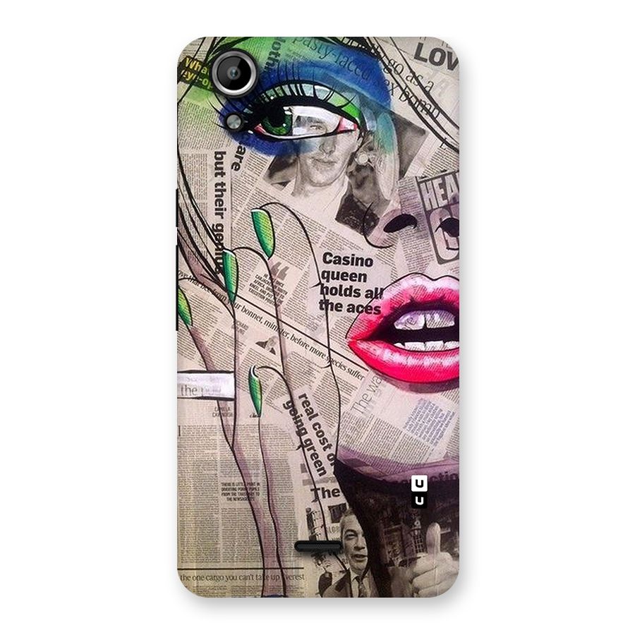 Newspaper Girl Art Back Case for Micromax Canvas Selfie Lens Q345
