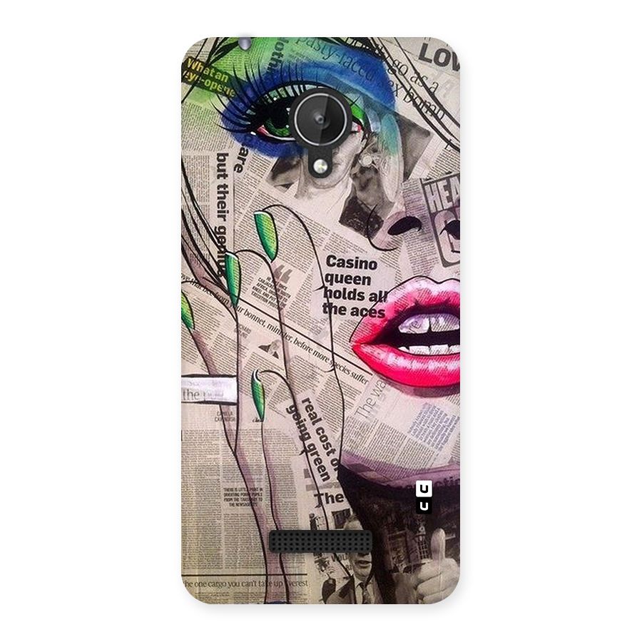 Newspaper Girl Art Back Case for Micromax Canvas Spark Q380