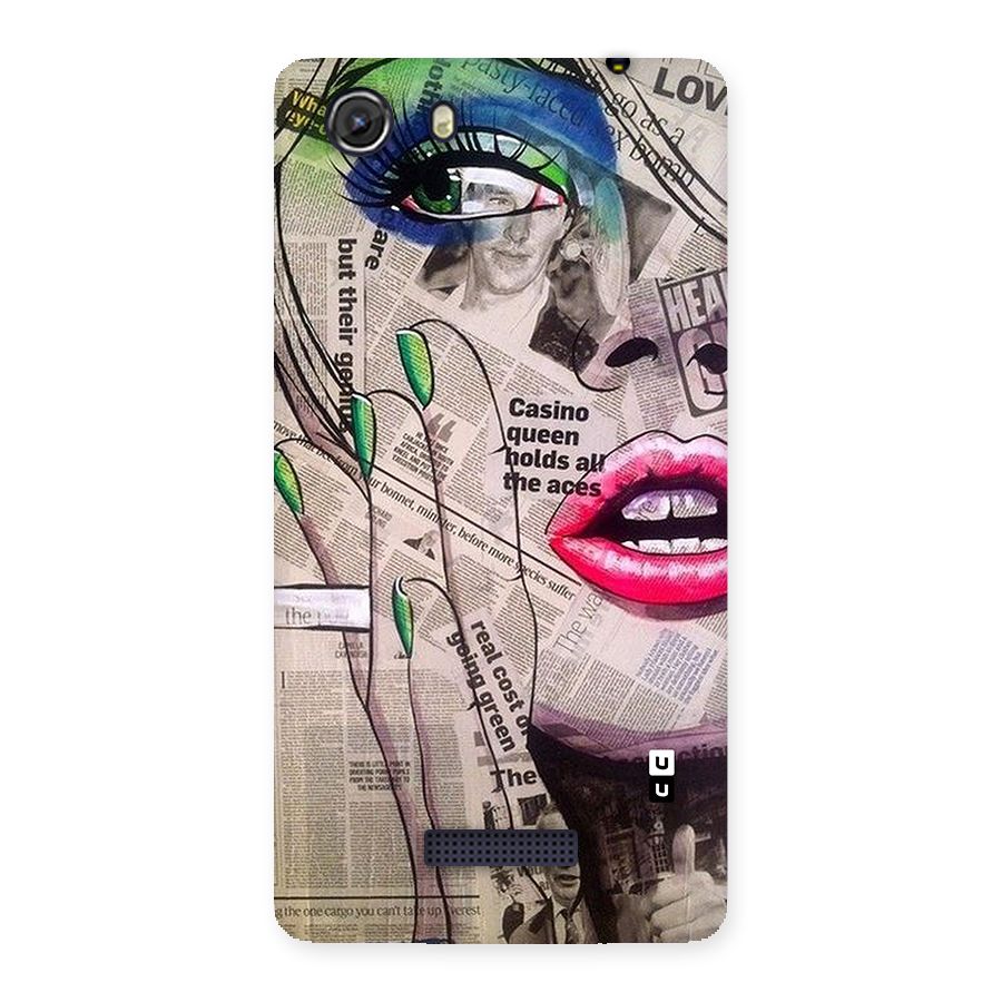 Newspaper Girl Art Back Case for Micromax Unite 3