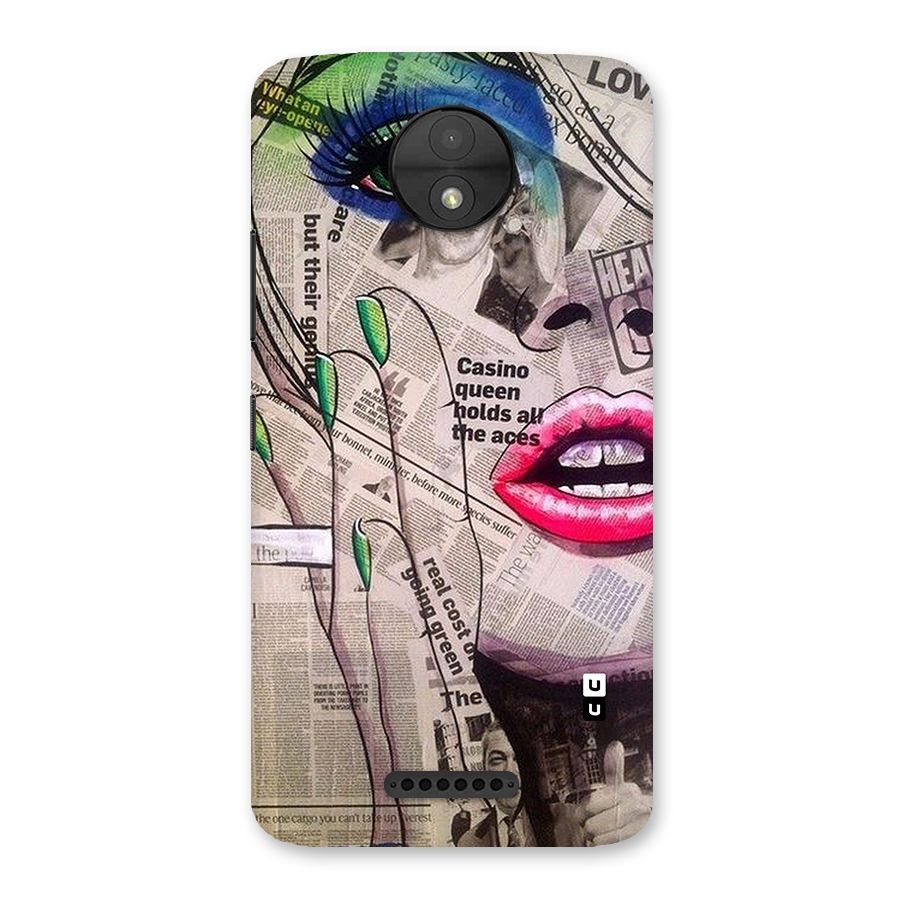 Newspaper Girl Art Back Case for Moto C
