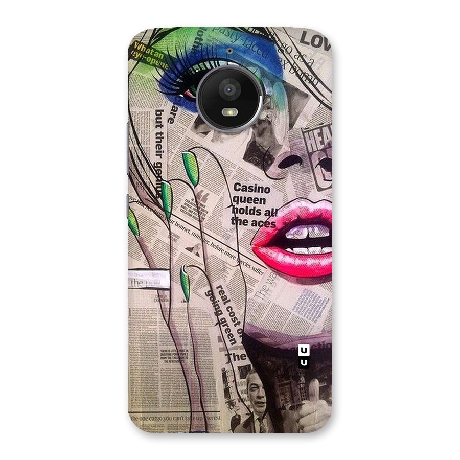 Newspaper Girl Art Back Case for Moto E4 Plus