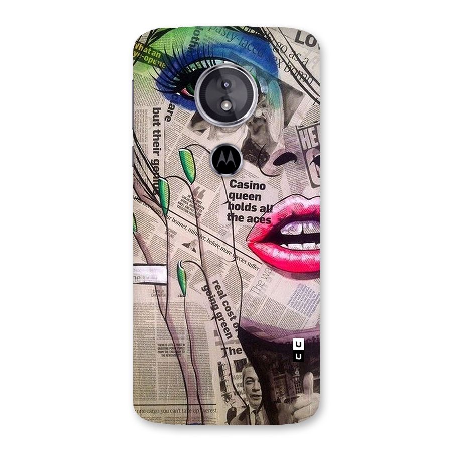 Newspaper Girl Art Back Case for Moto E5