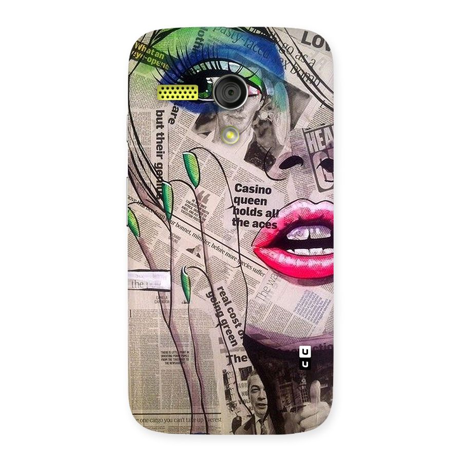 Newspaper Girl Art Back Case for Moto G