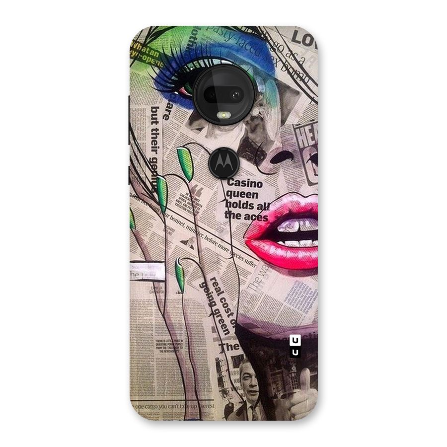Newspaper Girl Art Back Case for Moto G7