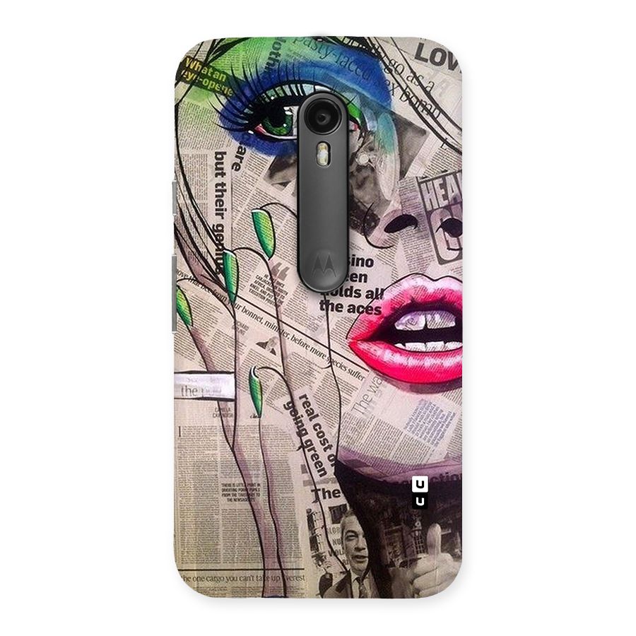 Newspaper Girl Art Back Case for Moto G Turbo