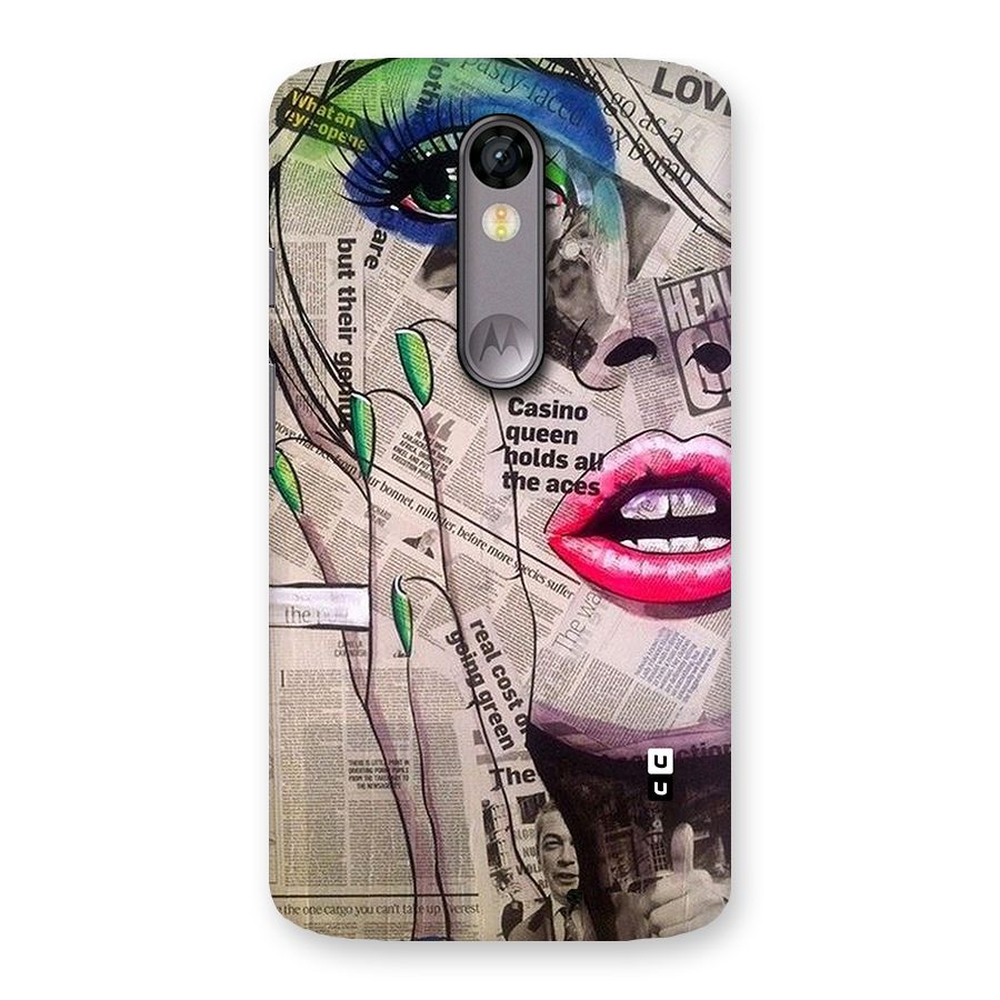 Newspaper Girl Art Back Case for Moto X Force