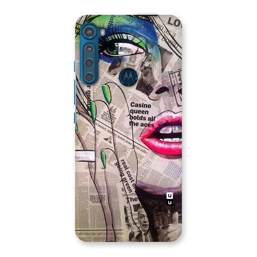 Newspaper Girl Art Back Case for Motorola One Fusion Plus