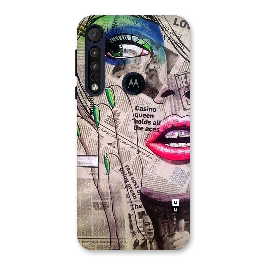 Newspaper Girl Art Back Case for Motorola One Macro
