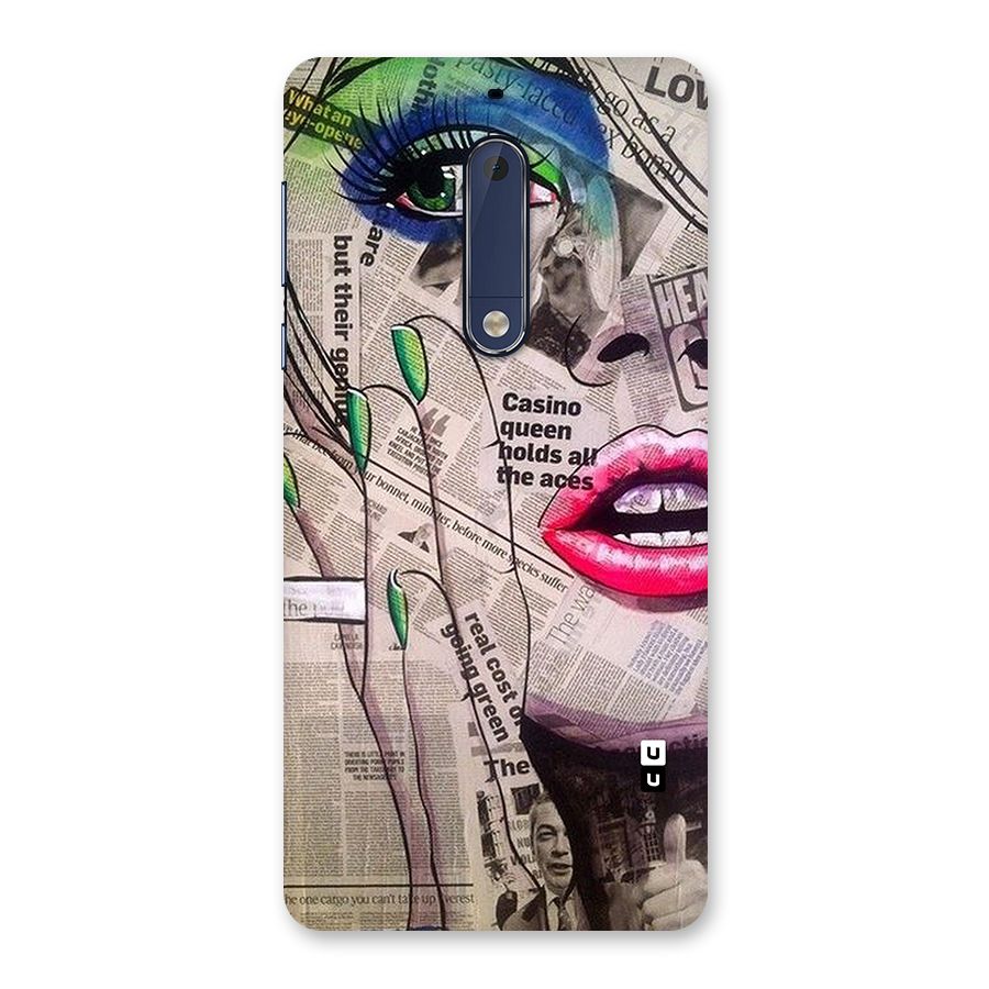 Newspaper Girl Art Back Case for Nokia 5