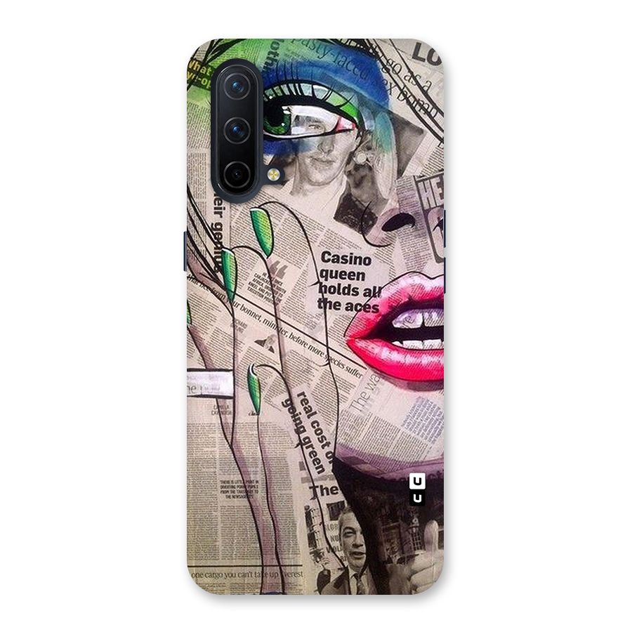 Newspaper Girl Art Glass Back Case for OnePlus Nord CE 5G