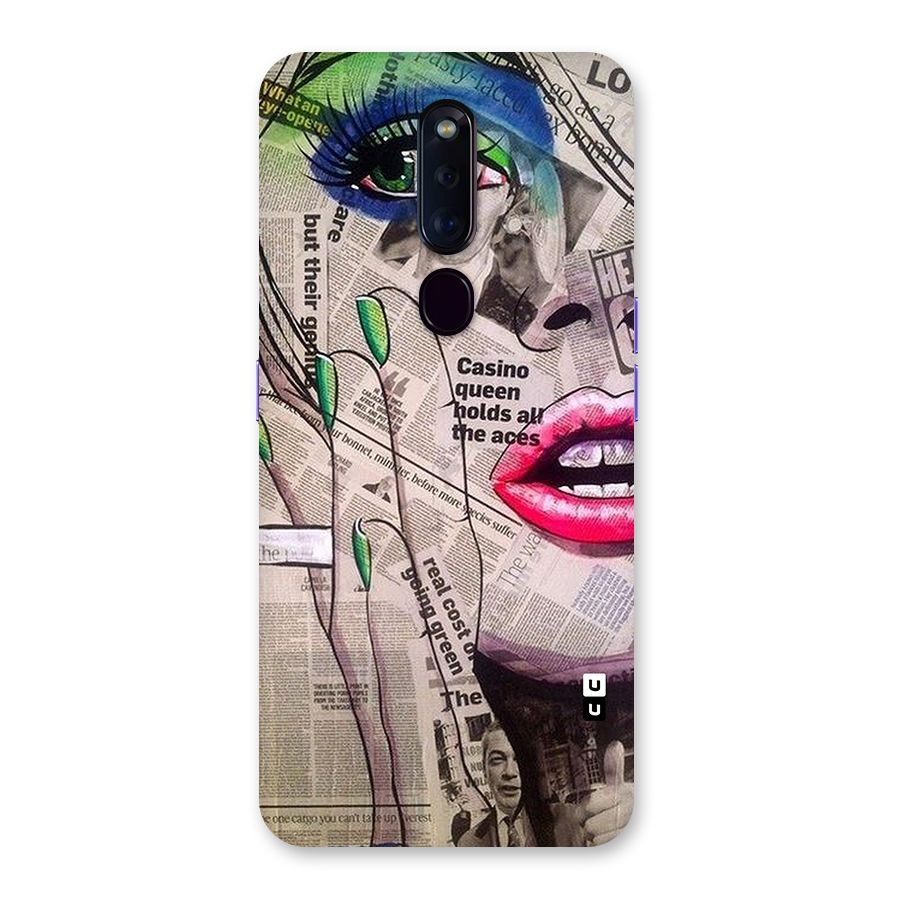 Newspaper Girl Art Back Case for Oppo F11 Pro