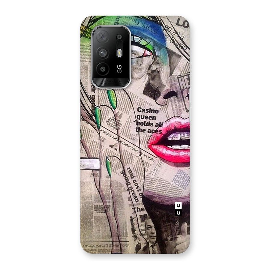 Newspaper Girl Art Glass Back Case for Oppo F19 Pro Plus 5G