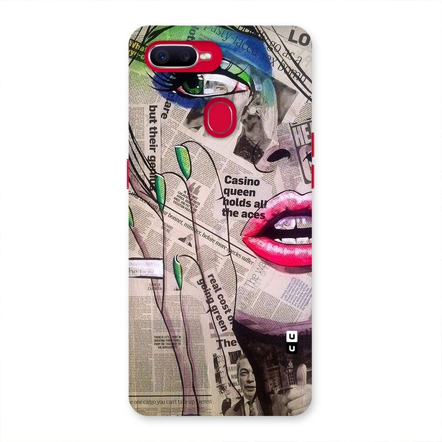Newspaper Girl Art Back Case for Oppo F9 Pro