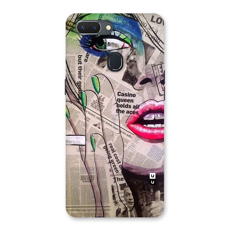 Newspaper Girl Art Back Case for Oppo Realme 2