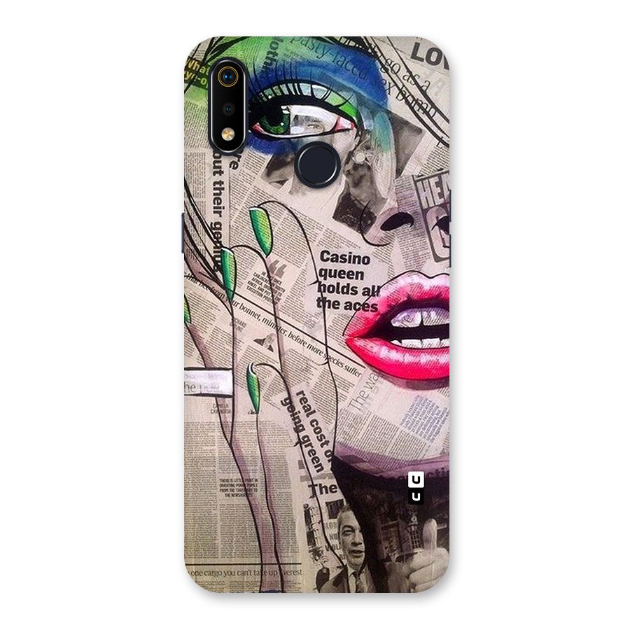 Newspaper Girl Art Back Case for Realme 3i