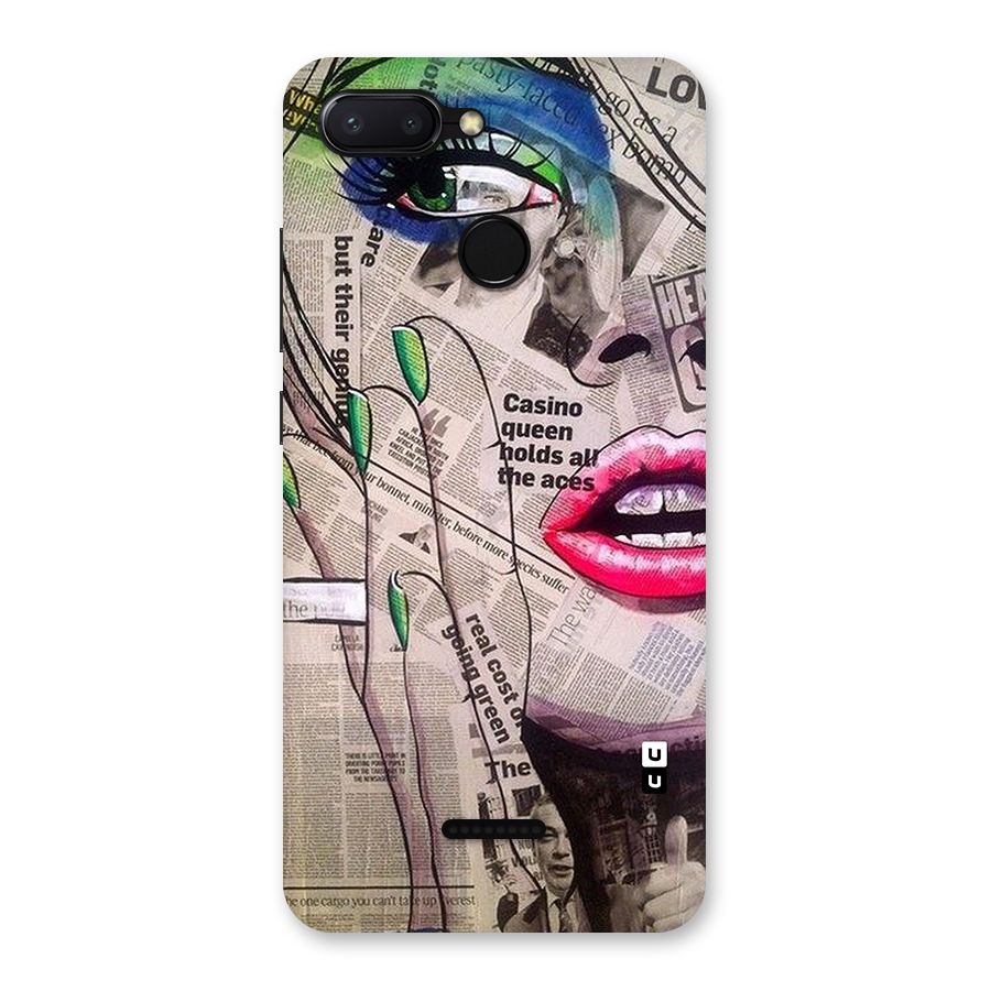 Newspaper Girl Art Back Case for Redmi 6
