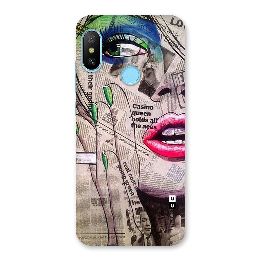 Newspaper Girl Art Back Case for Redmi 6 Pro