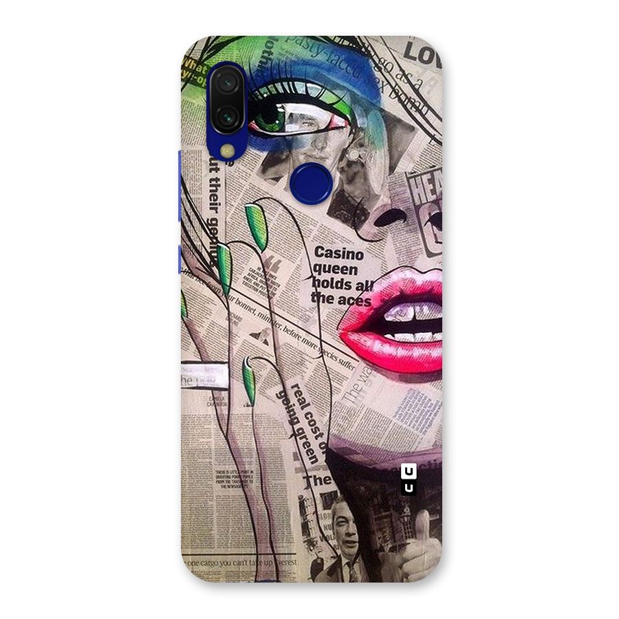 Newspaper Girl Art Back Case for Redmi 7