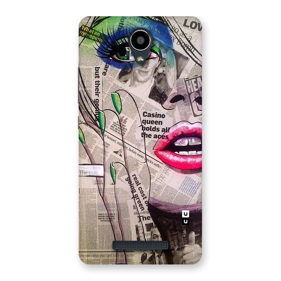 Newspaper Girl Art Back Case for Redmi Note 2
