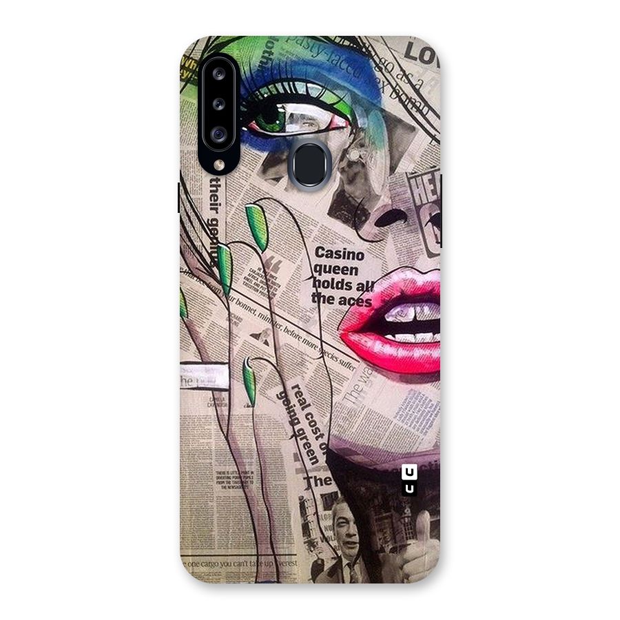 Newspaper Girl Art Back Case for Samsung Galaxy A20s