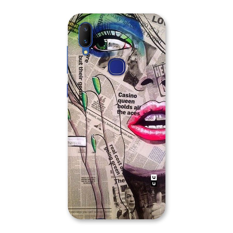 Newspaper Girl Art Back Case for Vivo V11