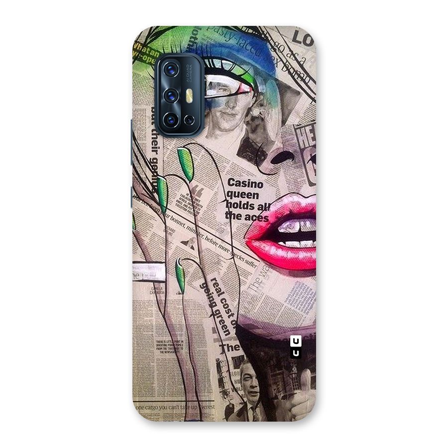 Newspaper Girl Art Back Case for Vivo V17