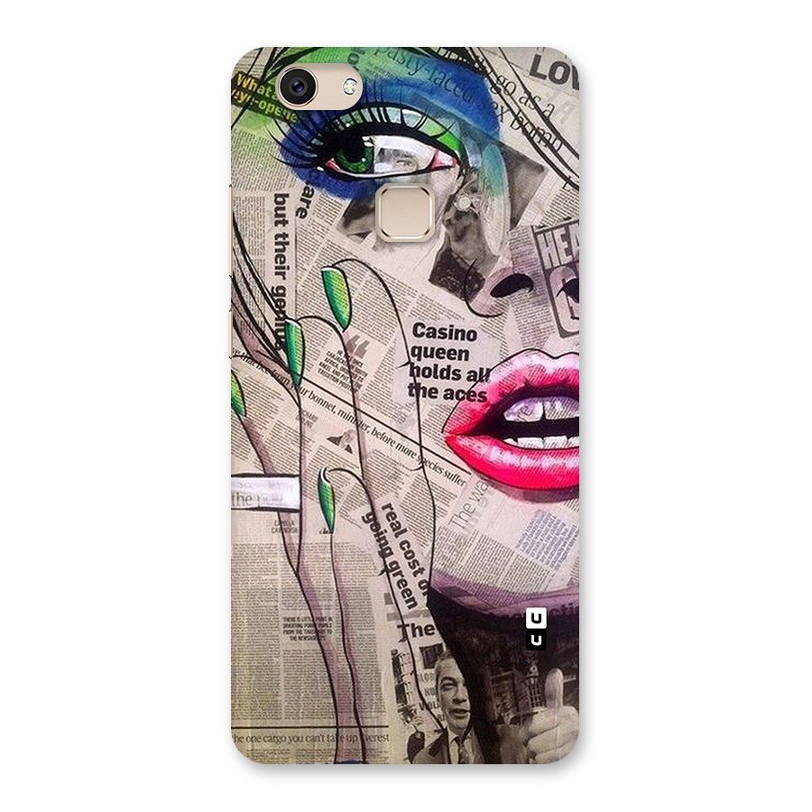 Newspaper Girl Art Back Case for Vivo V7