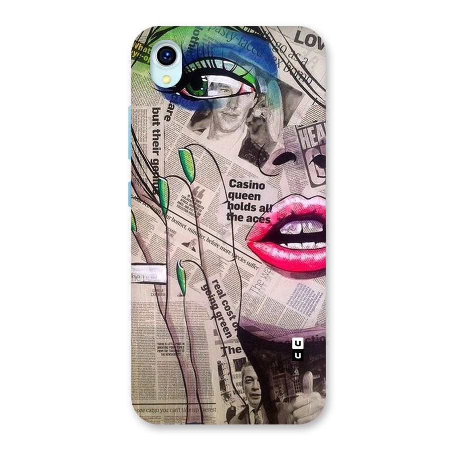 Newspaper Girl Art Back Case for Vivo Y1s