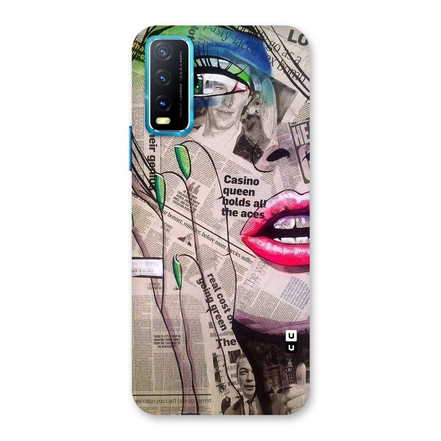 Newspaper Girl Art Back Case for Vivo Y20A