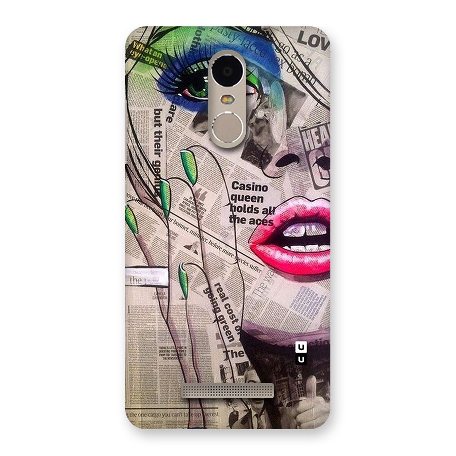 Newspaper Girl Art Back Case for Xiaomi Redmi Note 3
