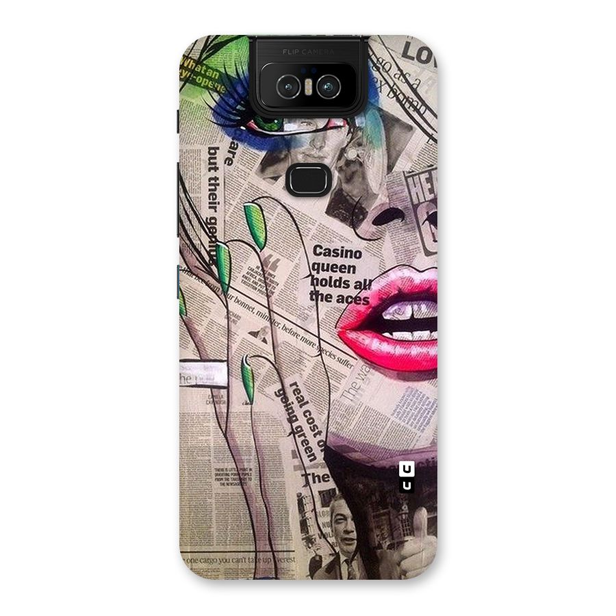 Newspaper Girl Art Back Case for Zenfone 6z