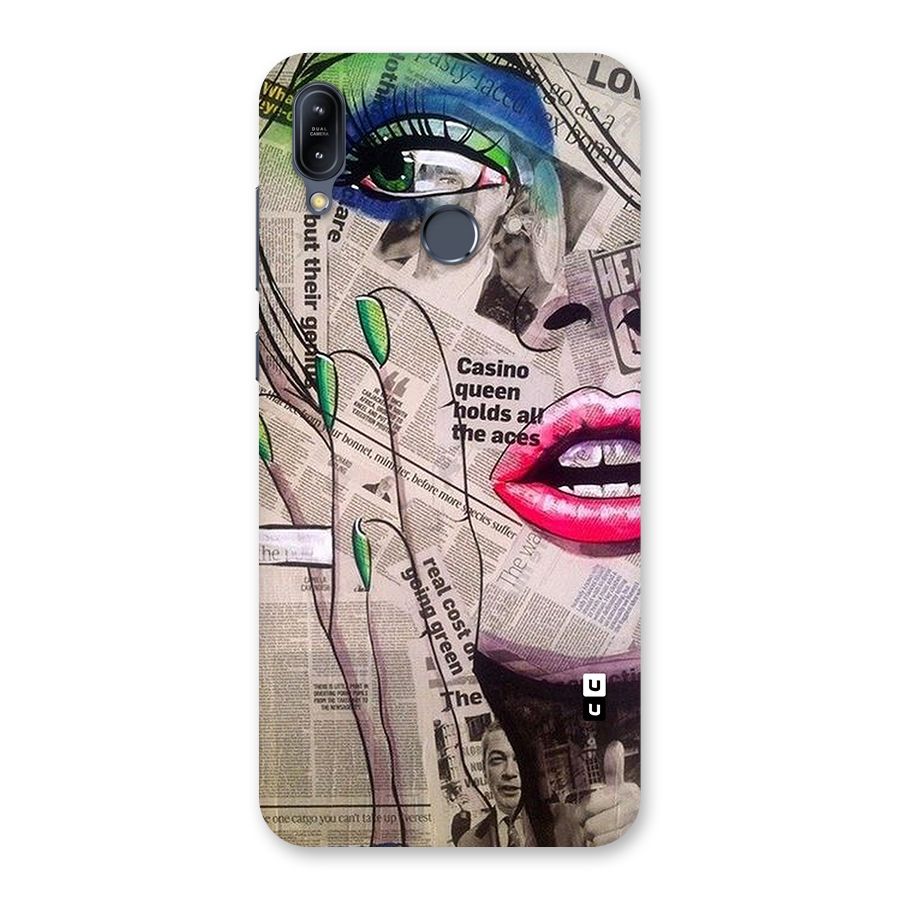 Newspaper Girl Art Back Case for Zenfone Max M2