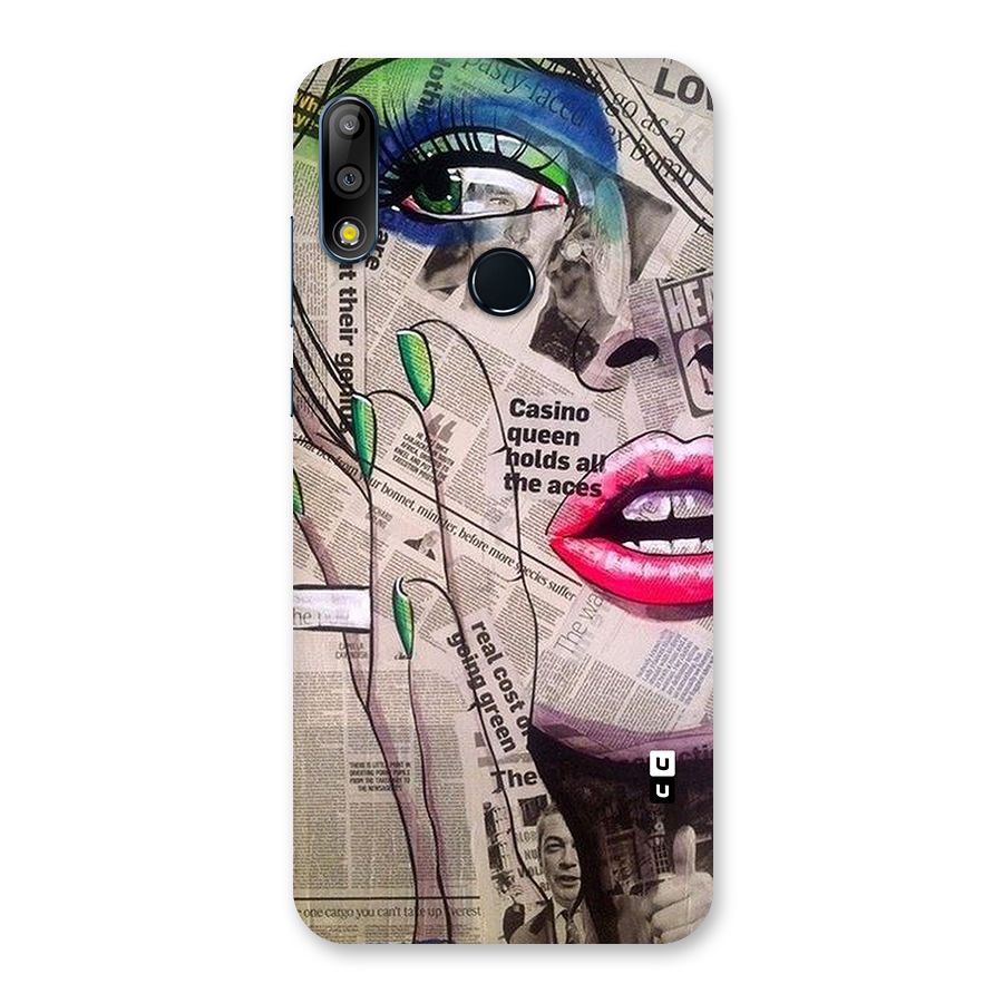 Newspaper Girl Art Back Case for Zenfone Max Pro M2