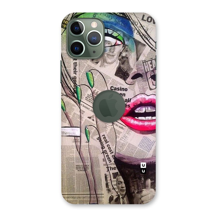 Newspaper Girl Art Back Case for iPhone 11 Pro Logo  Cut