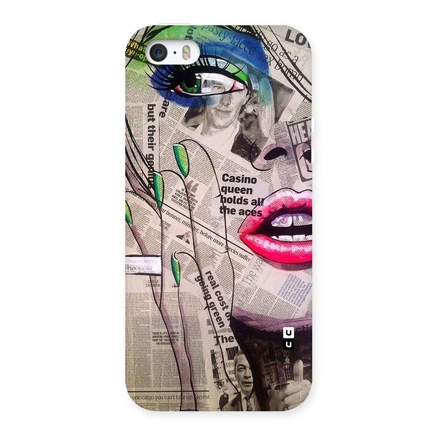 Newspaper Girl Art Back Case for iPhone 5 5S
