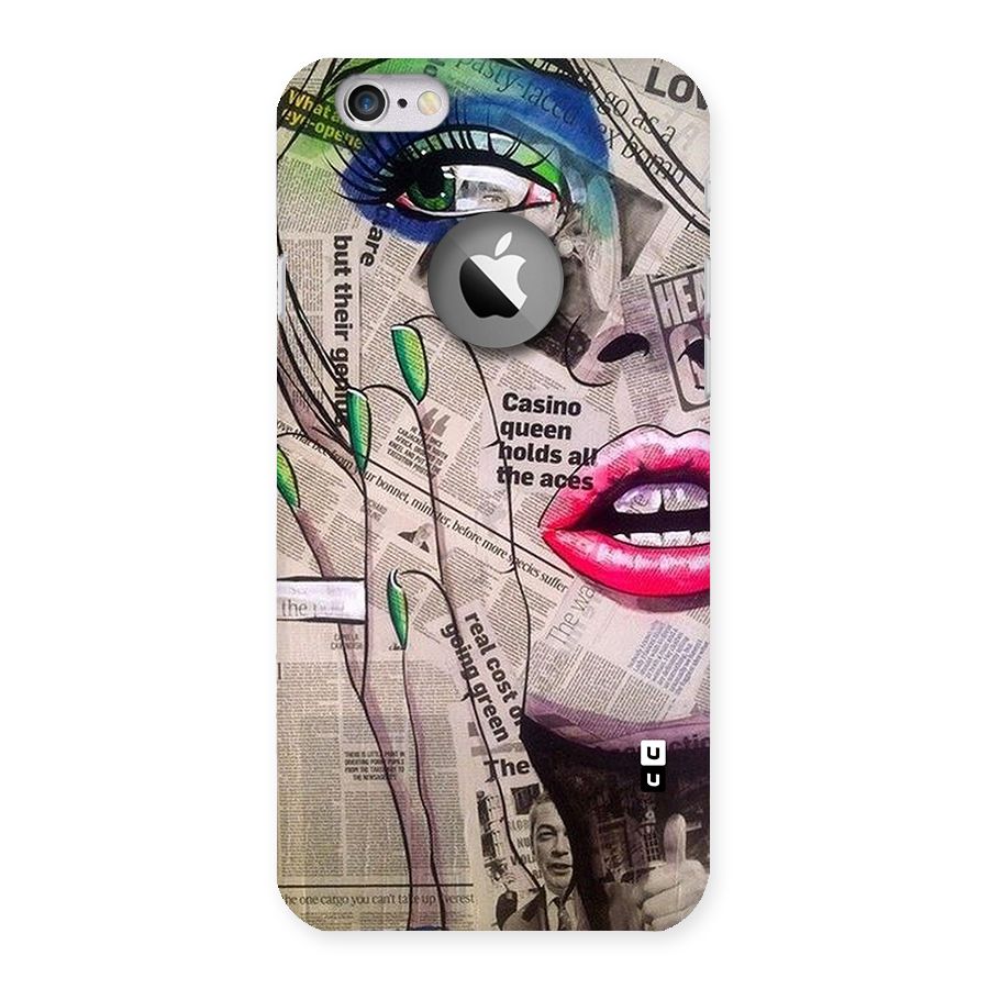 Newspaper Girl Art Back Case for iPhone 6 Logo Cut