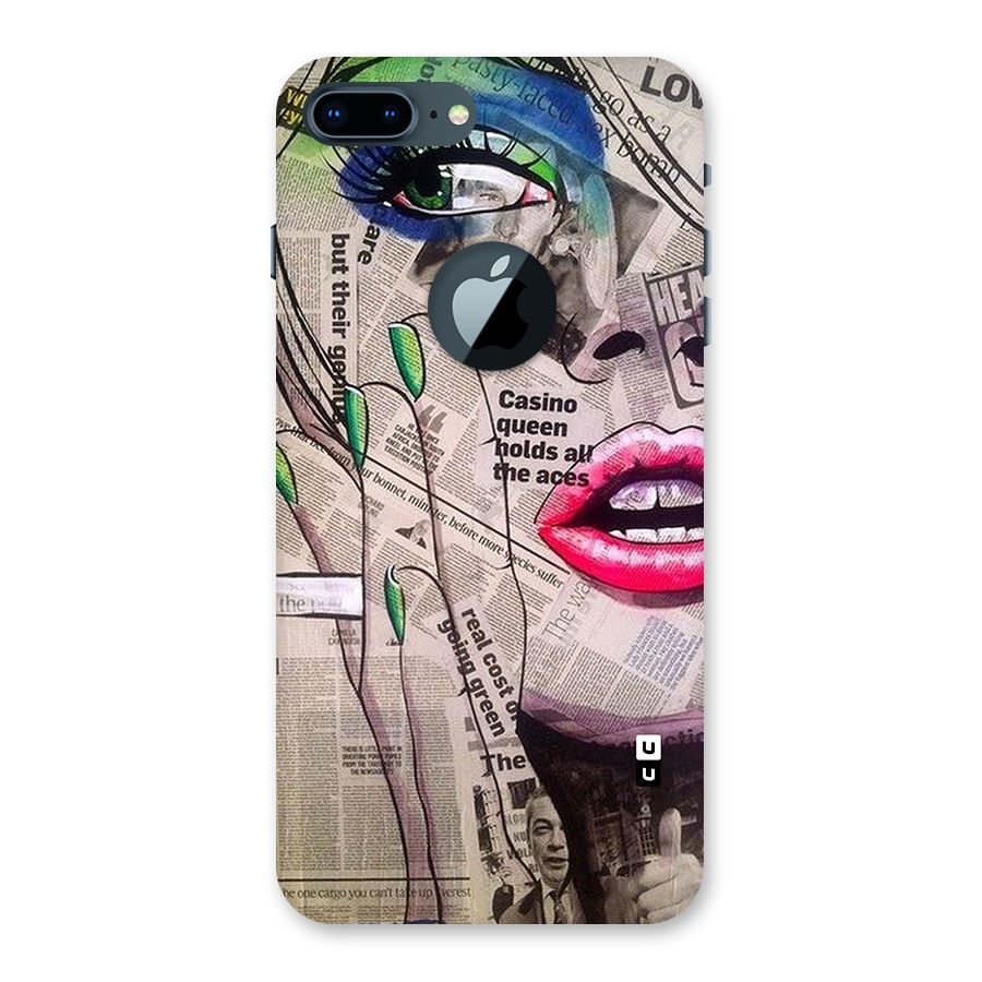 Newspaper Girl Art Back Case for iPhone 7 Plus Logo Cut