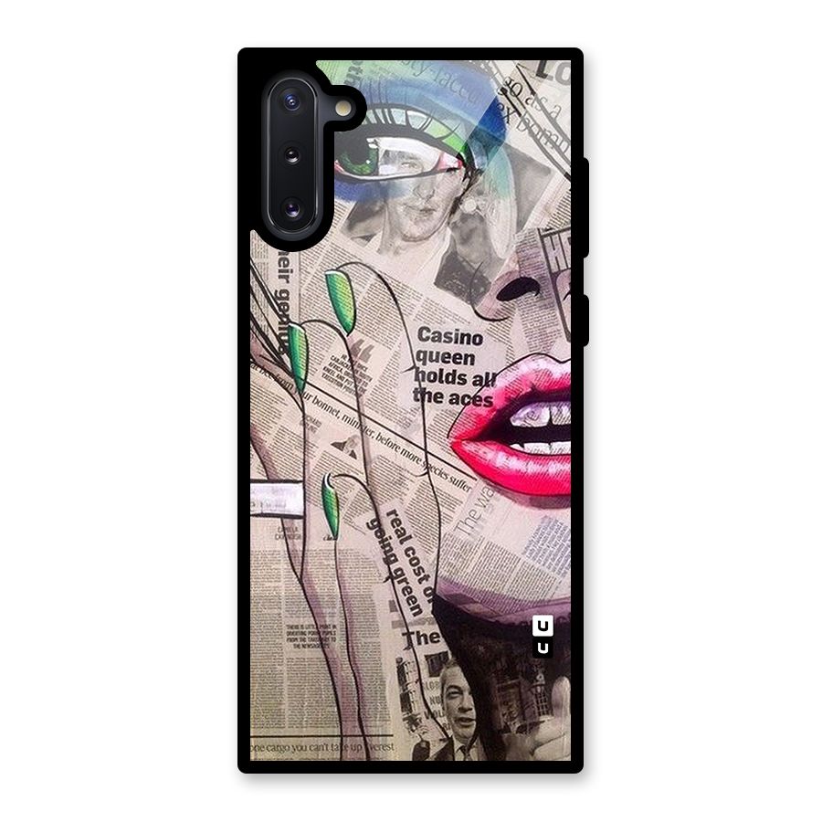 Newspaper Girl Art Glass Back Case for Galaxy Note 10