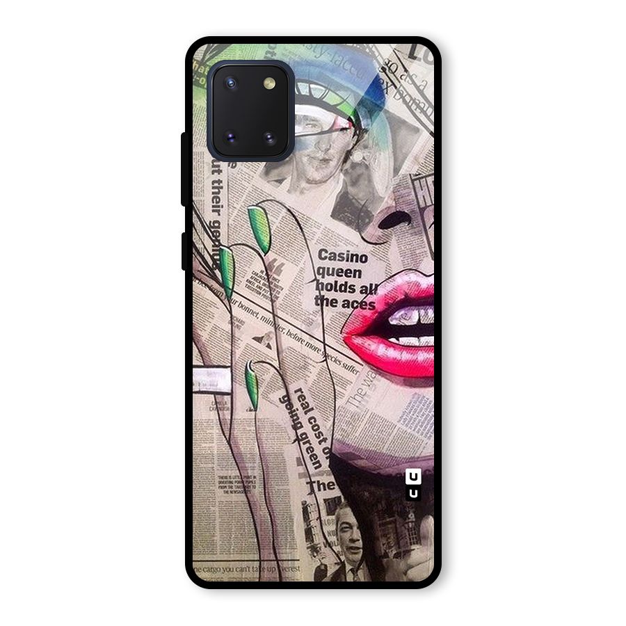 Newspaper Girl Art Glass Back Case for Galaxy Note 10 Lite