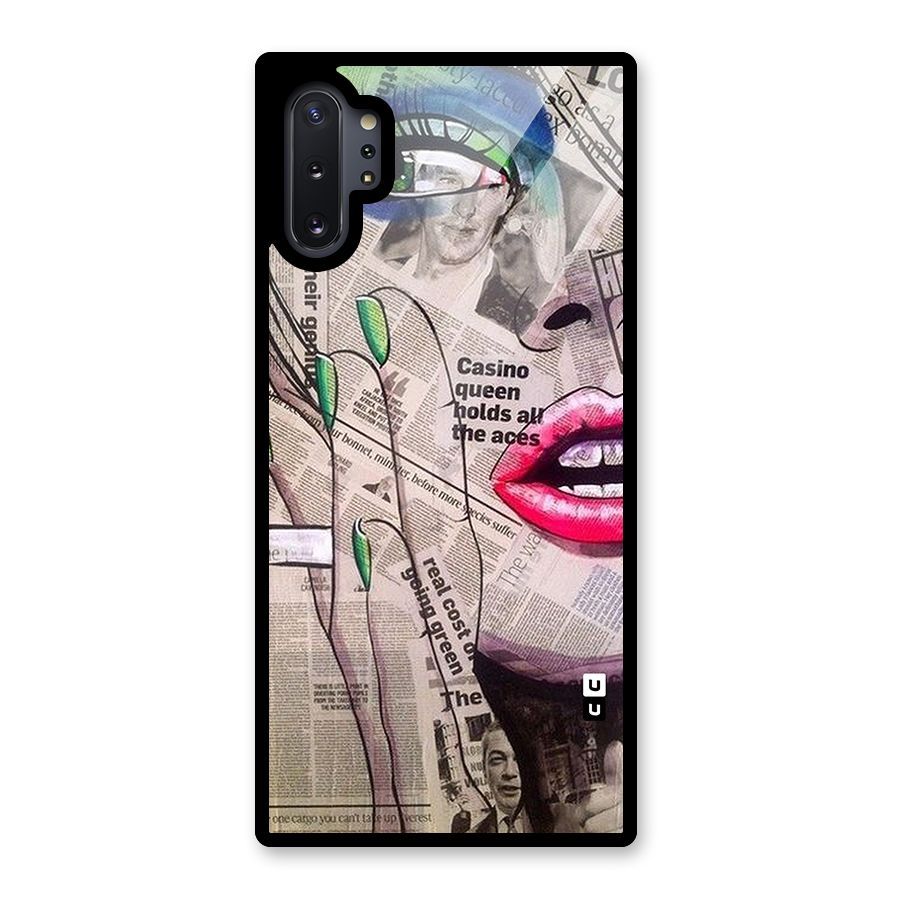 Newspaper Girl Art Glass Back Case for Galaxy Note 10 Plus